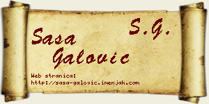 Saša Galović vizit kartica